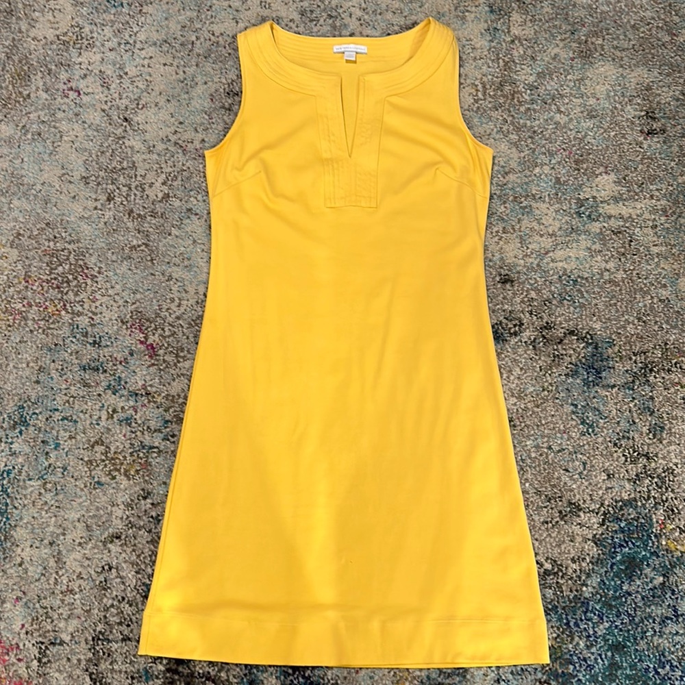 New York & Company Yellow V-Neck XS Dress